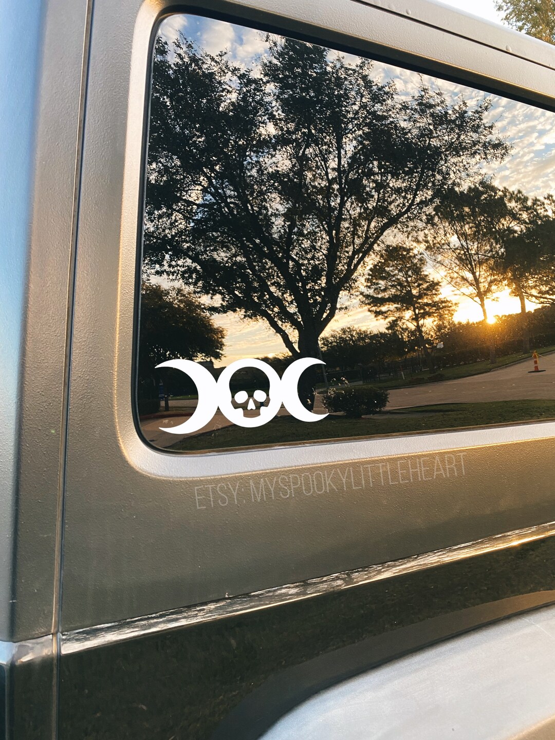 Triple Moon Decal, Spooky Decal, Goth Decal, Moon and Skull Decal, Moon
