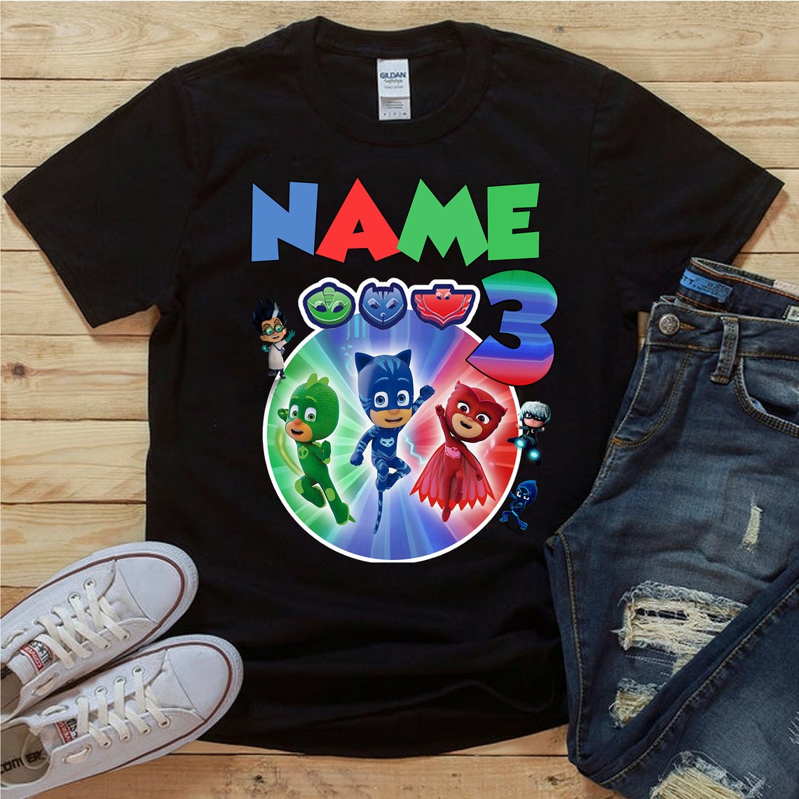 PJ Mask birthday shirt PJ Mask theme party shirt Catboy Etsy