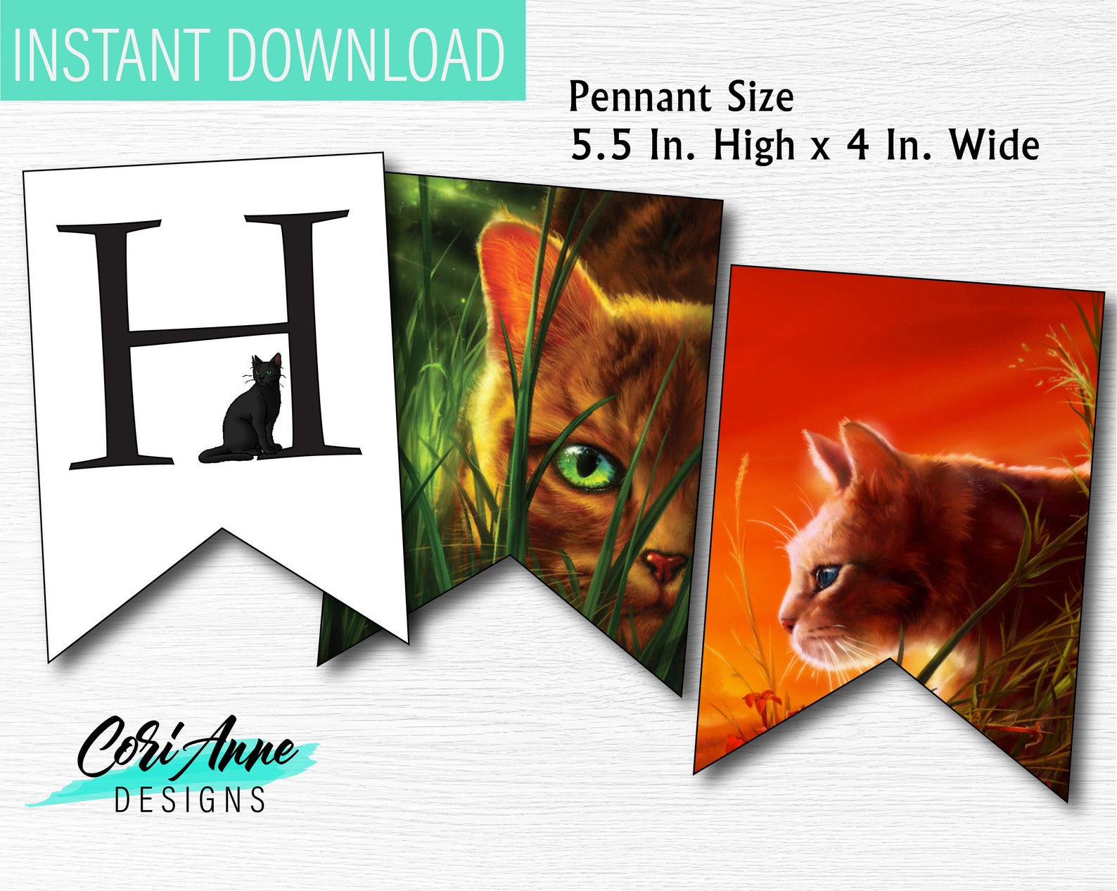 Warrior Cats Happy Birthday Banner DIY printable party decor | Etsy