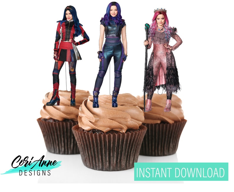 printable-descendants-3-cupcake-toppers-birthday-party-mal-etsy