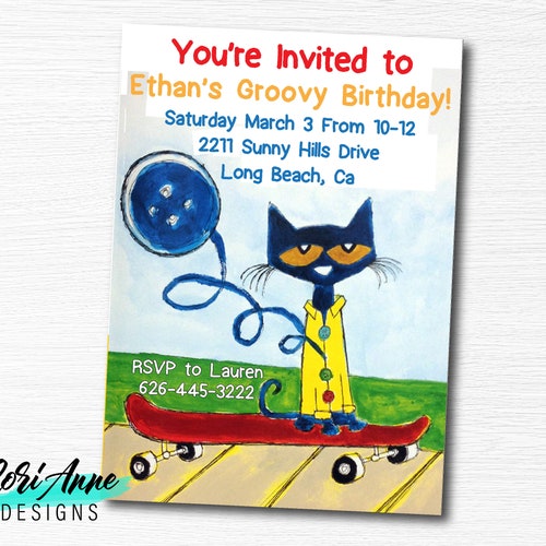 Pete the Cat Birthday Favor Tags PRINTABLE DIGITAL DOWNLOAD | Etsy
