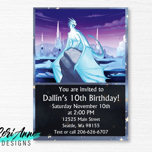 Dragon Birthday Invitation Editable Dragon Party Printable | Etsy