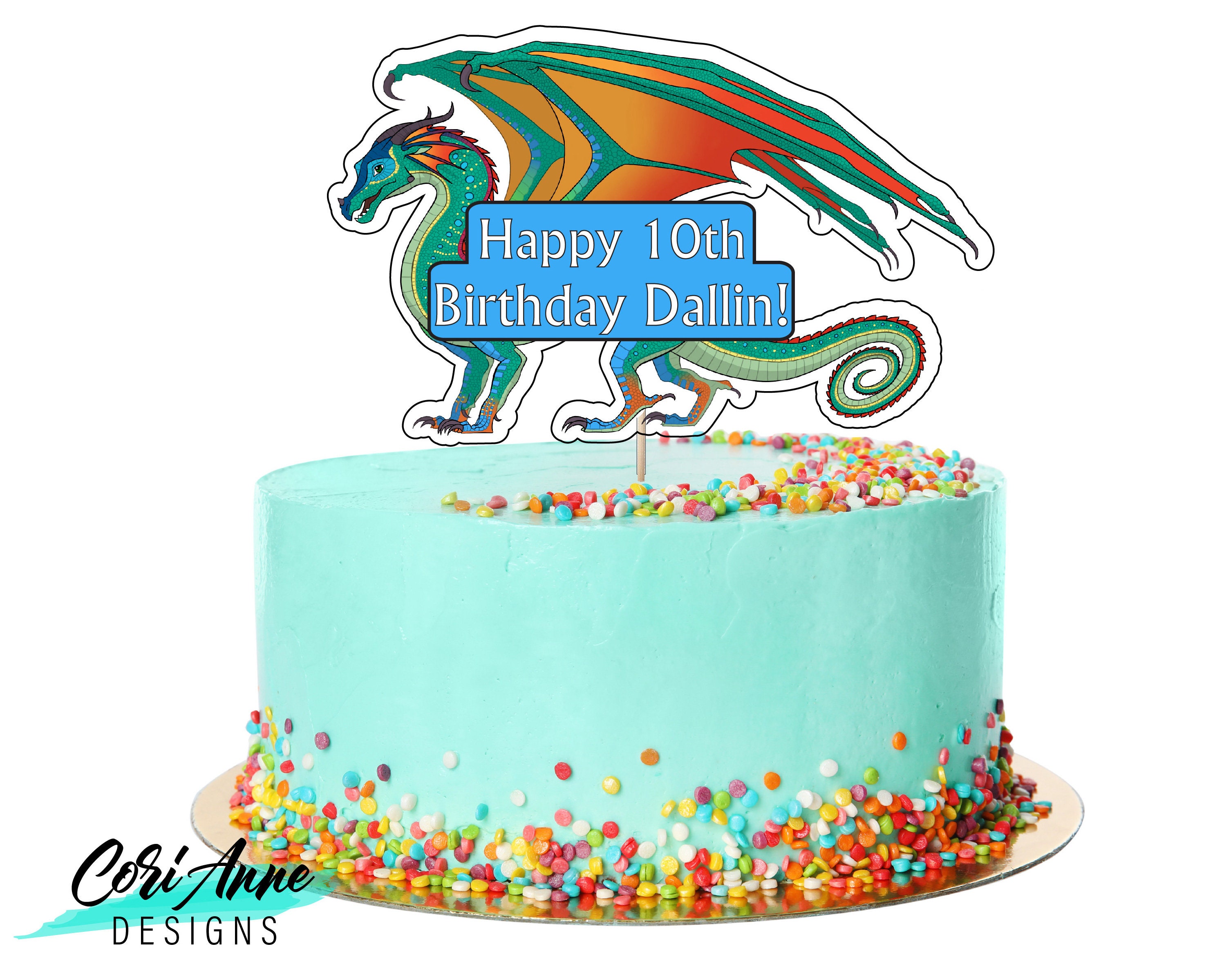 Printable Dragon Cupcake Toppers Birthday Party Wings of Etsy