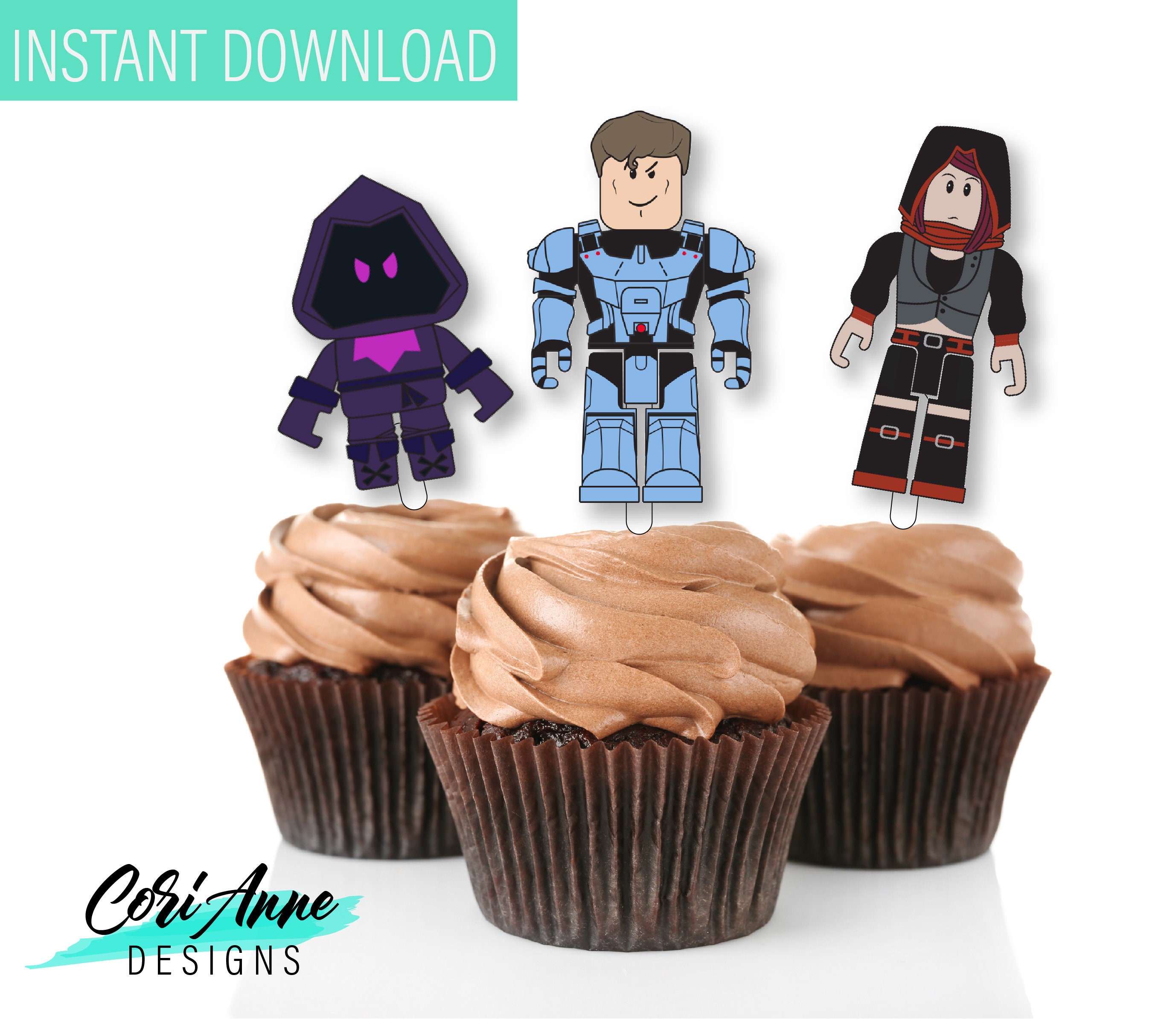 Printable Roblox Cupcake Toppers Birthday Party Video Game | Etsy España