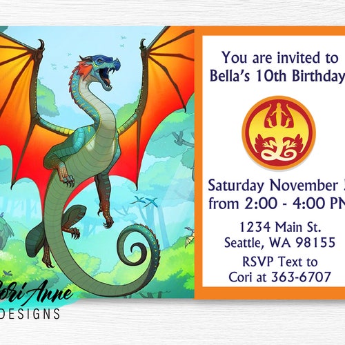 Dragon Birthday Invitation Editable Dragon Party Printable | Etsy