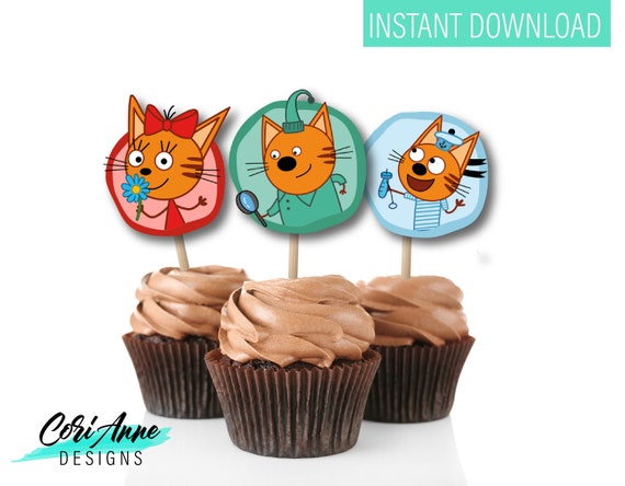 Kid-E-Cats Cupcake Topper Set DIY printable cake toppers | Etsy