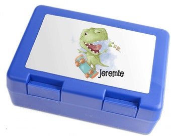 Brotdose // Vesperbox // Lunchbox // Dino // blau // personalisiert // Einschulung // Kindergarten // Schulanfang