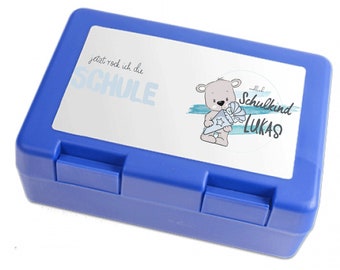 Brotdose // Vesperbox // Lunchbox // Schulkind // blau // personalisiert // Einschulung // Kindergarten // Schulanfang