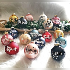 Personalized Christmas baubles // Christmas tree baubles // with ONE name included // personalized // various colors // Christmas gift