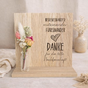 Holzaufsteller Nachbarschaft / personalisierbar /  Geschenk für die Nachbarn / Danke sagen