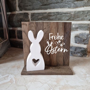 Wooden stand gift for Easter / customizable / home decoration Raysin bunny / spring decoration Easter bunny / Happy Easter