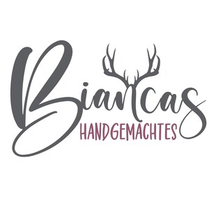 May include: A logo for a business called "Biancas" with the text "HANDGEMACHTES" underneath. The logo features a stylised deer antler design in grey.