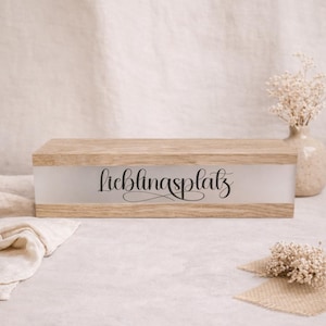 Lightbox handgemacht aus Klötzchen / Lieblingsplatz / beleuchtete Deko für Zuhause / Lichterleiste als Kleinigkeit zum verschenken