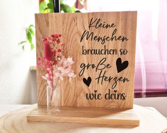 Holzaufsteller Geschenk Hebamme, Tagesmutter, Erzieherin oder Erzieher / personalisierbar / Dankeschön Geschenk / Abschiedsgeschenk Kita