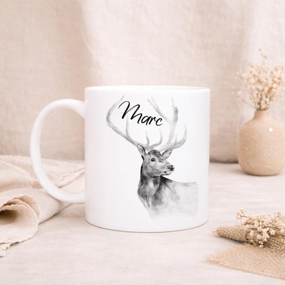 Personalisierte Tasse aus Keramik // individuelles Geschenk individuell bedruckt // personalisiert // Hirsch // Deer