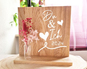 Holzaufsteller Du & Ich / personalisierbar /  Geschenk für die Freundin, den Freund / Partnergeschenk / frisch verliebte / Wohndeko Holz