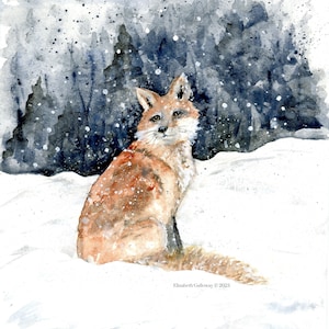 Red Fox Painting, Original Watercolor Painting, Fox Art, Fox