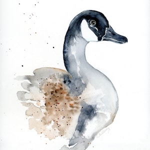 Goose Original Art Print - Canadian Goose Watercolor Print, Original Watercolor Giclée Print