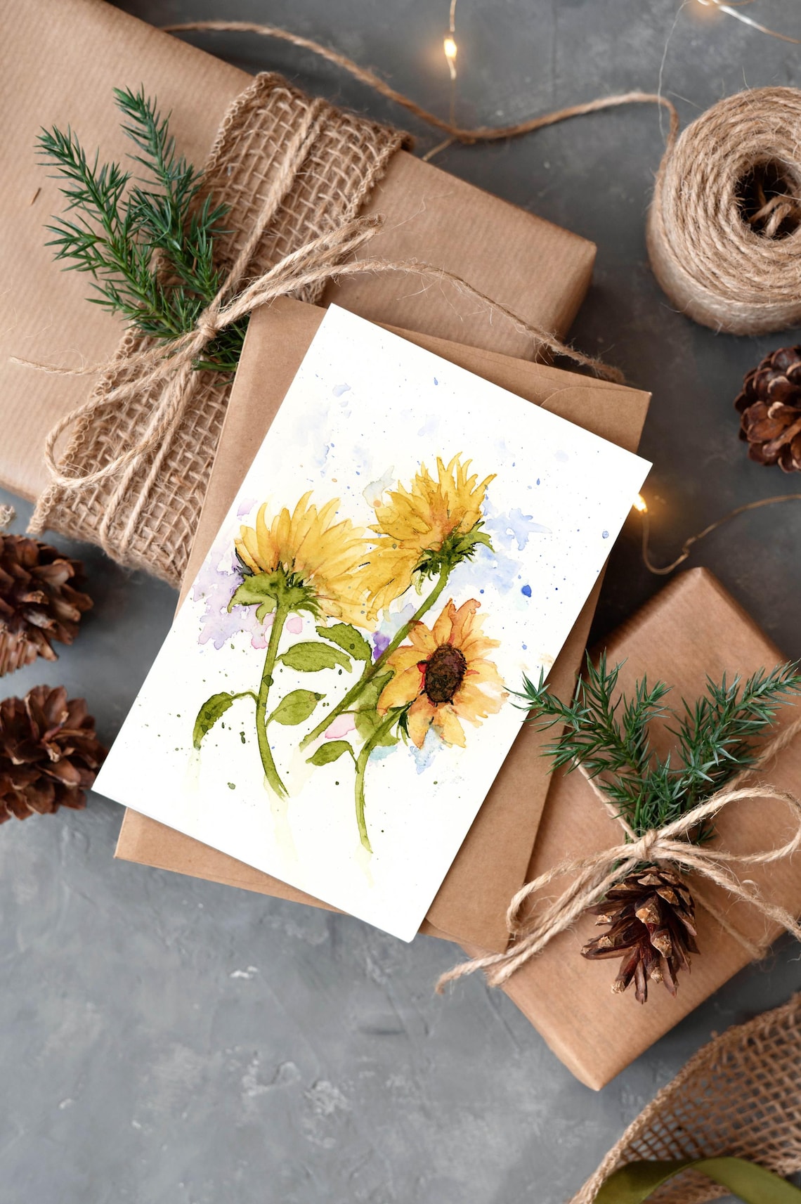 Sunflower Blank Greeting Card Original Art Print - Etsy