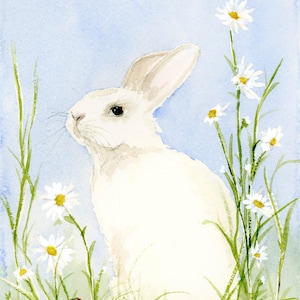 Bunny Watercolor Painting, Watercolor Giclée Print, Spring Bunny