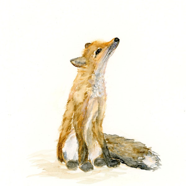 Greeting Card Original Art Print, Fox Greeting Card, Red Fox