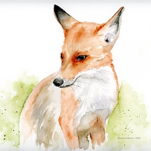 Grußkarte Original Art Print, Fuchs Grußkarte, Rotfuchs
