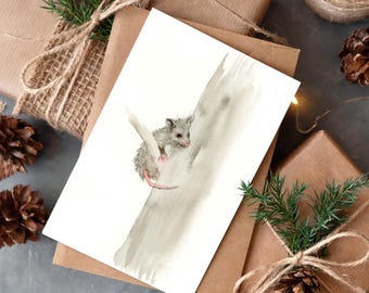 Opossum Blank Greeting Card