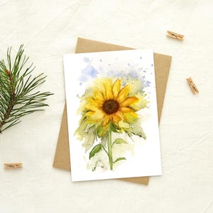 Sunflower Blank Greeting Card Original Art Print - Etsy