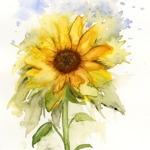 Sonnenblume Blanko Grußkarte Original Art Print