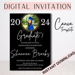 Class of 2025 Graduation Invitation Template: Photo Announcement (Digital Download)