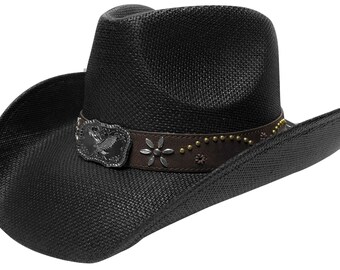 Black Straw Cowboy Hat | Etsy Singapore