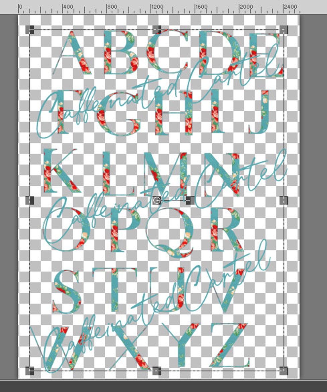 Pioneer Woman Vintage Floral Font Lettering Letters Blue Roses | Etsy