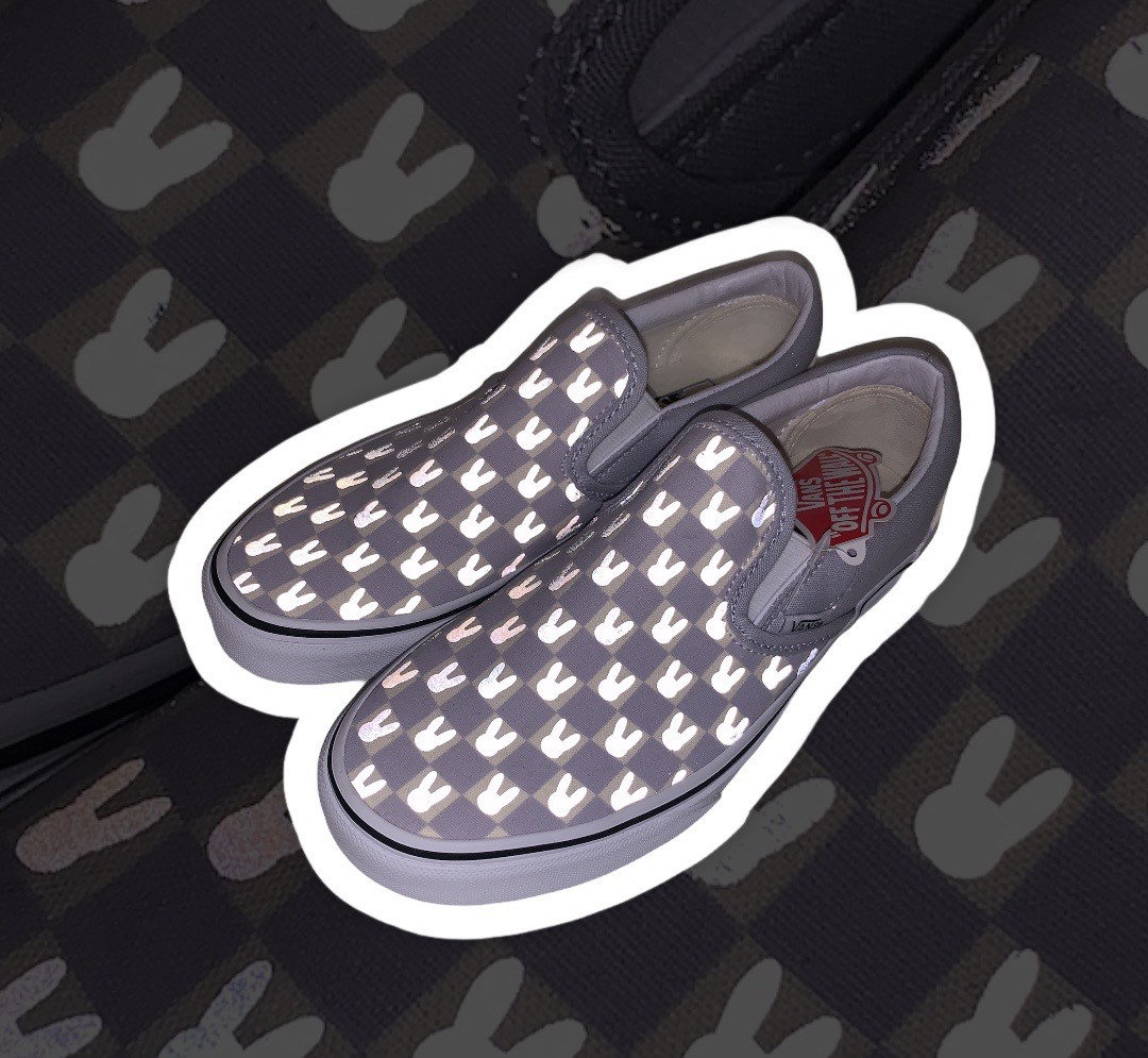 reflective vans checkerboard