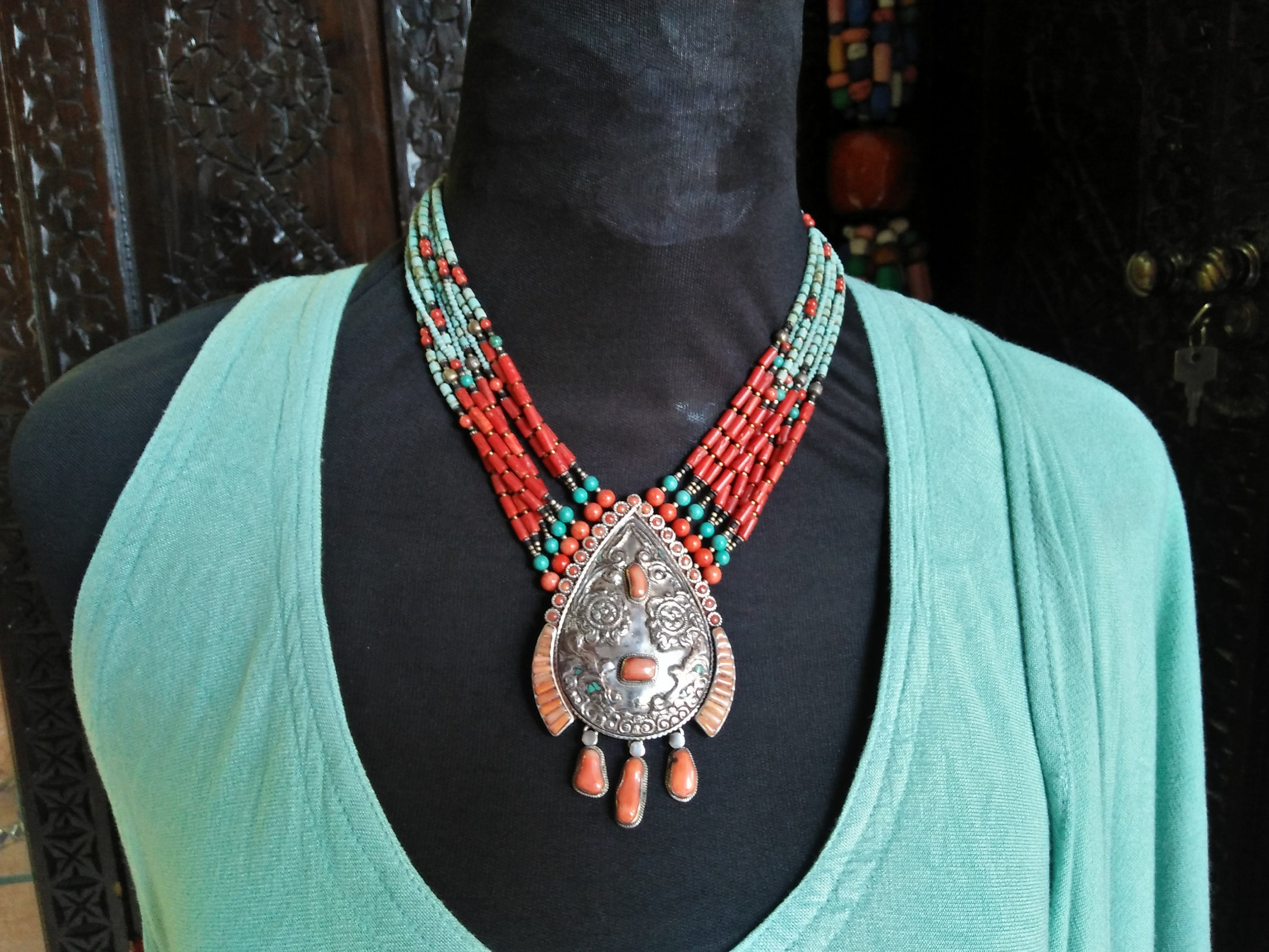 Moroccan Vintage Silver Necklace Handmade Berber Jewelry Etsy