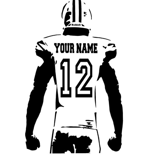 Football Wall Decal Custom Football Player Wall Decal Etsy