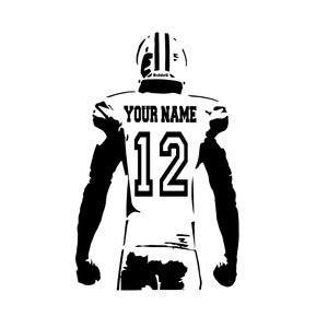 Personalized Custom Football Wall Decal - Choose Your Name & Numbers Custom Player Jerseys Vinyl Decal Sticker Wall Decor