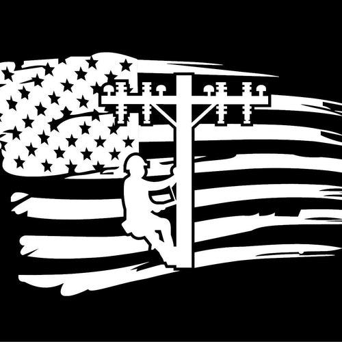 USA Flag Lineman Decal Sticker Linemen Window Decal American | Etsy