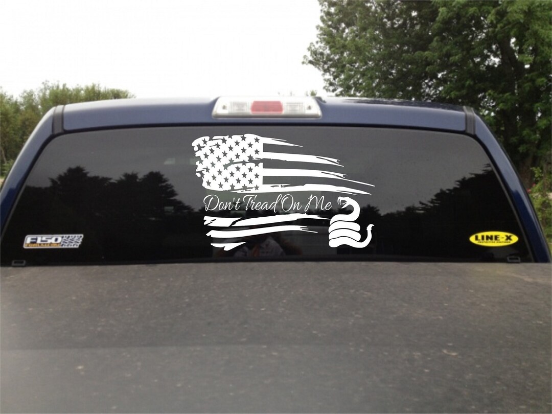 Distressed American Flag Dont Tread on Me Vinyl Decal Truck - Etsy