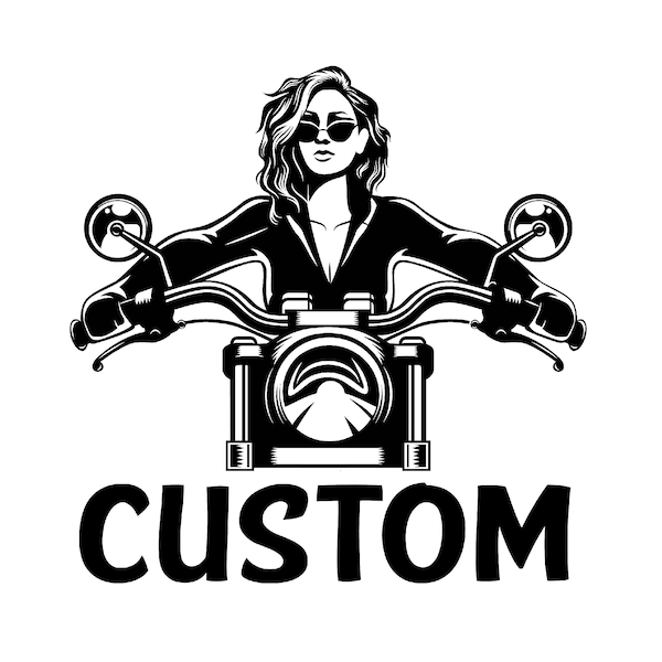 Personalized Custom Motocycle Women Vinyl Wall Decal Vinyl Sticker Garage Decor