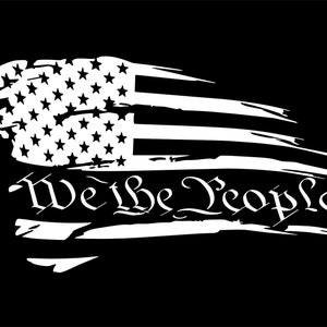 Distressed American Flag We the People Decal Truck Window Sticker Home Decor