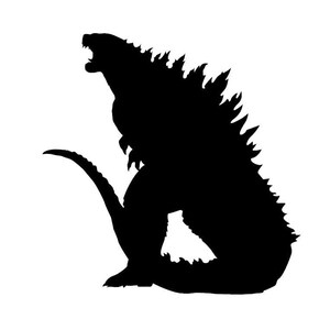 Godzila Monster Silhouette Vinyl Decal Wall Decor Sticker
