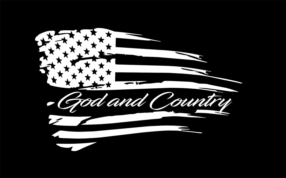 Distressed American Flag God and Country Vinyl Decal Truck - Etsy