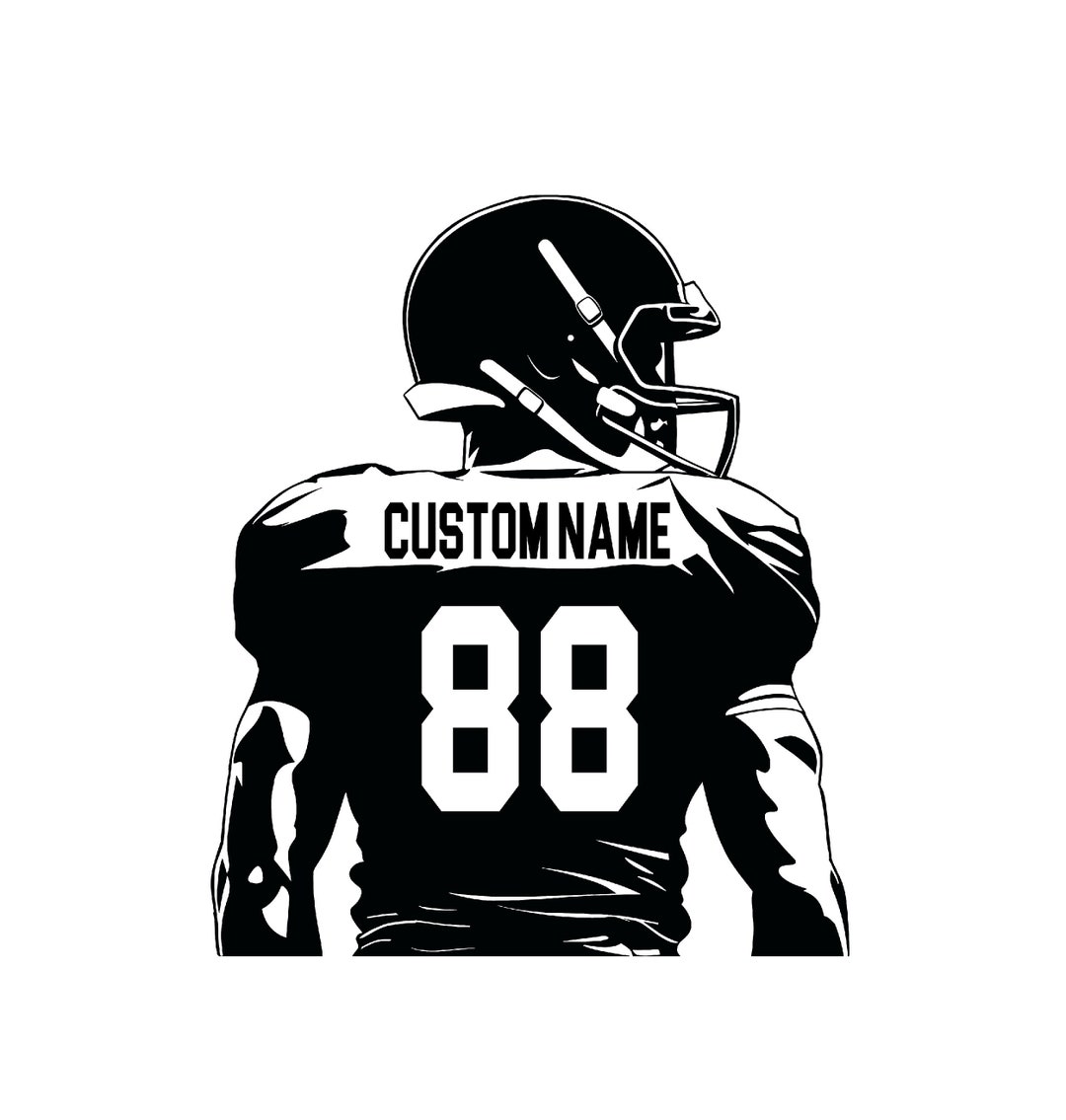 Personalized Custom Football Wall Decal Choose Your Name & Numbers
