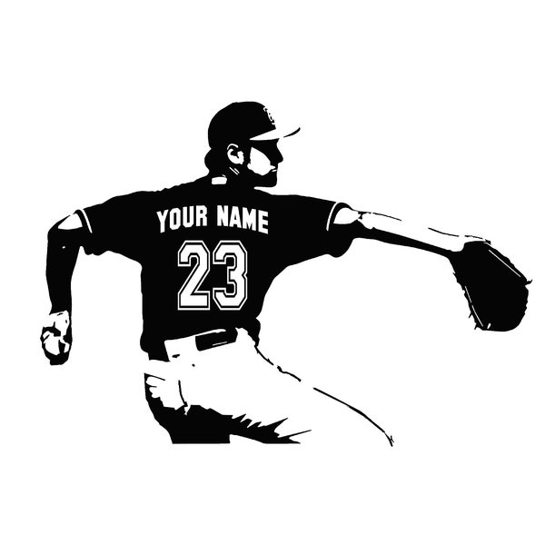 Left Handed Baseball Pitcher Decal Etsy