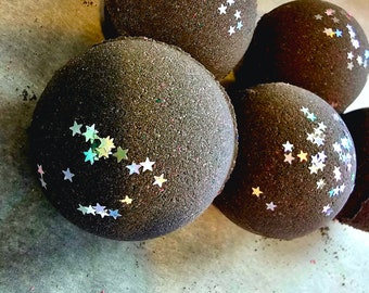 Black Bath Bomb/Star Bath Bomb/Hydrating Bath/ Bath Soak/ Bath Decor