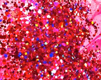 Pink, Red Glitter/Rainbow Glitter/Chunky Glitter/Cosmetic Grade/Body Art/Nails/Non-Toxic/Tumbler/Epoxy Resin/Wedding Decor/Holographic/Art