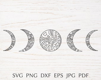 Download Mandala Moon Svg Etsy