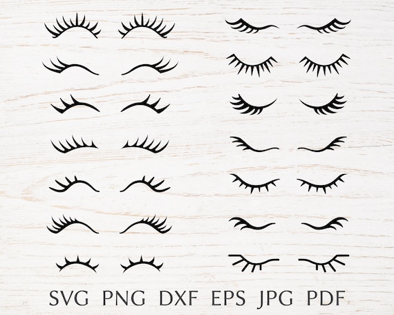 Download Eyelashes Svg Bundle Beauty Woman Closed Eyes Cut File For Etsy