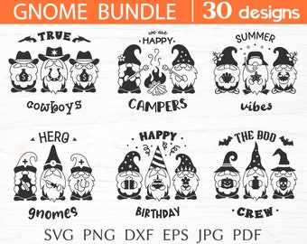 Kabouter svg bundel, vakantie kabouter clipart, kabouter bord met citaat, kabouter silhouetten svg bestand knippen voor cricut, print voor shirt, png, dxf, eps