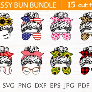 Messy Bun Svg Bundle Mom Life Svg Cut File for Cricut Funny - Etsy
